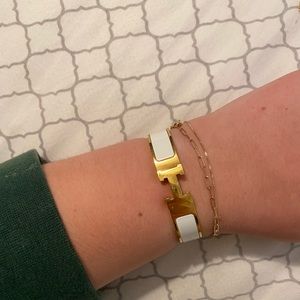 YELLOW GOLD AND WHITE H BRACELET